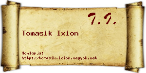 Tomasik Ixion névjegykártya